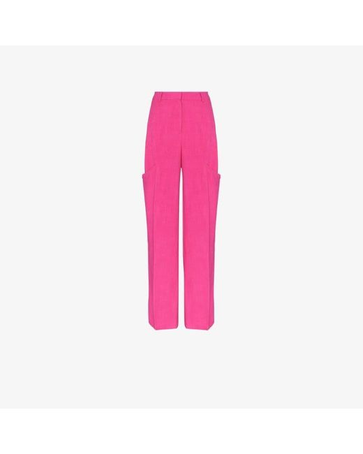 Jacquemus Pink High Waist Wide Leg Trousers