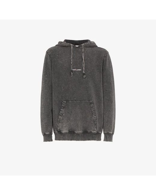 Saint Laurent Gray Grey Stone Washed Hoodie By for men