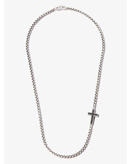 Box Chain Diamond Necklace in Metallic 