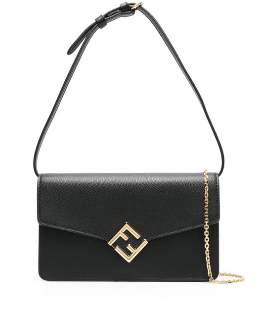 Fendi Black X Stefano Pilati Ff Diamonds Leather Clutch Bag - Women's - Calf Leather