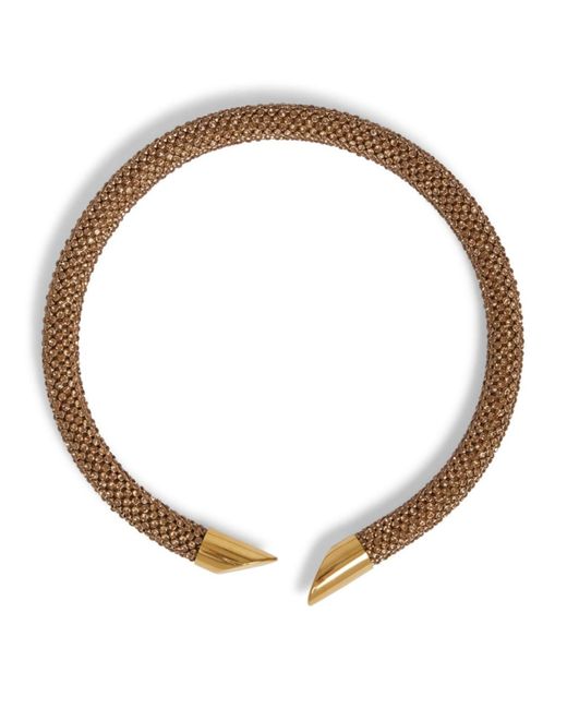Rabanne White -tone Pixel Tubular Necklace