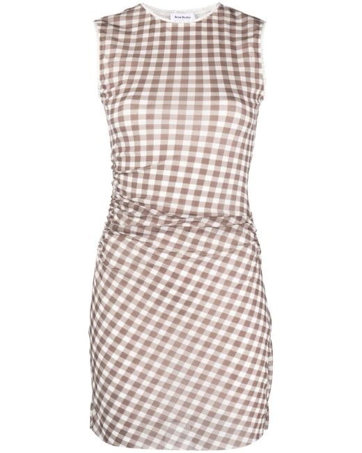 Acne Brown Ewina Checkered Mini Dress