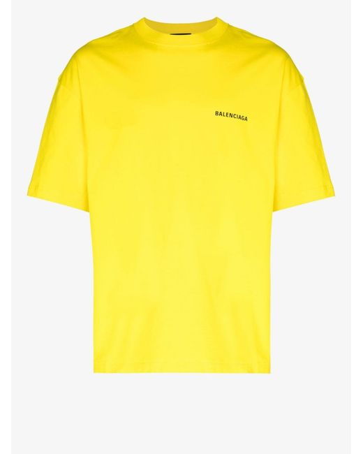 Tシャツ・カットソー Balenciaga Yellow Cotton Oversize T-Shirt Balenciaga - Oversized Printed Cotton-Jersey T-Shirt - Men