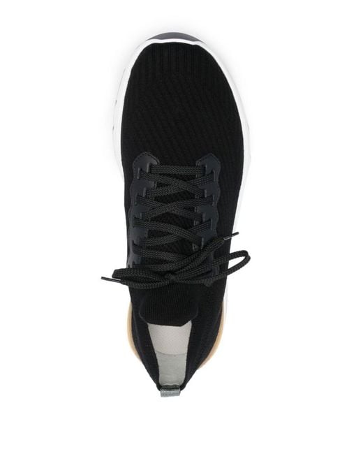 Brunello Cucinelli Black Knitted Sneakers for men