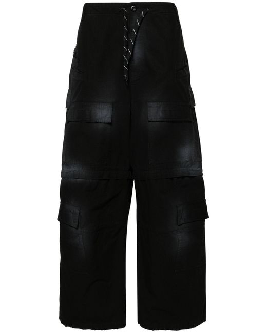 Balenciaga Black Wide-leg Cargo Jeans - Unisex - Cotton