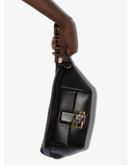 Fendi Black Baguette Leather Belt Bag - Women's - Nappa Leather/fabric