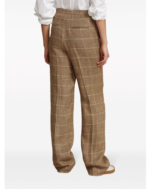 Polo Ralph Lauren Natural Plaid Straight-leg Trousers