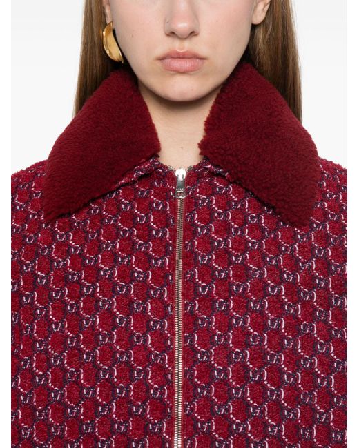 Gucci Red GG Shadow Bouclé Jacket