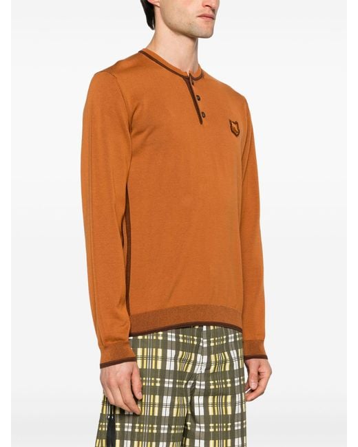 Maison Kitsuné Orange Bold Fox Head Cotton Sweater for men