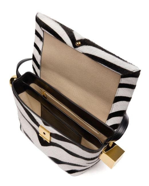 Jacquemus White Le Rond Carré Zebra Shoulder Bag