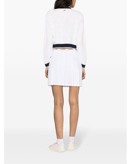J.Lindeberg White Keisha Pleated Mini Skirt - Women's - Spandex/elastane/polyester