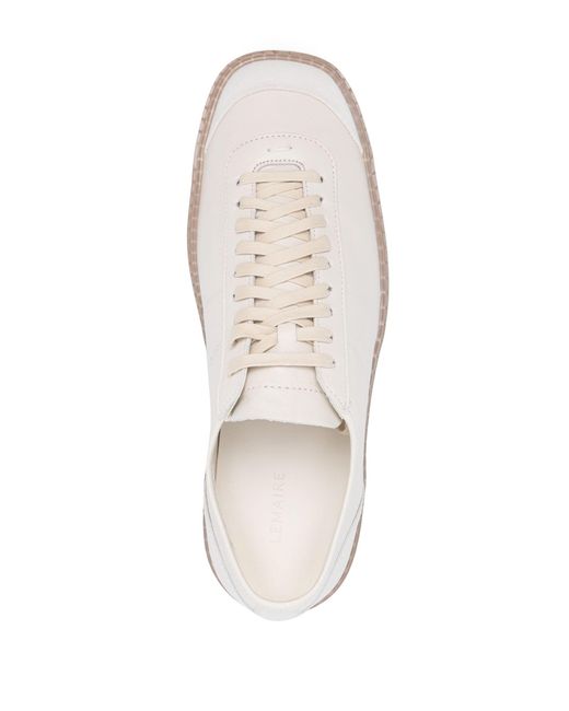 Lemaire White Linoleum Leather Sneakers for men