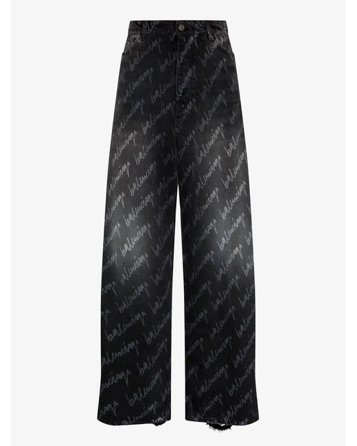 Balenciaga Denim High Waist Logo Print 