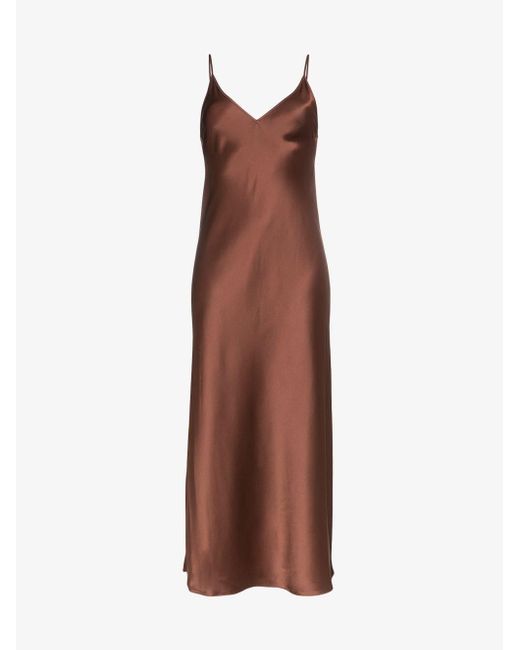 Joseph Brown Clea Silk Slip Midi Dress