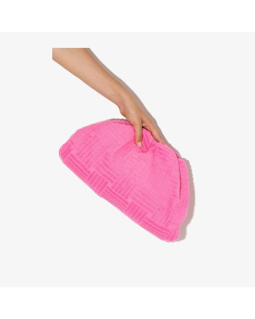 Bottega Veneta Pink The Pouch Terry Cotton Clutch Bag