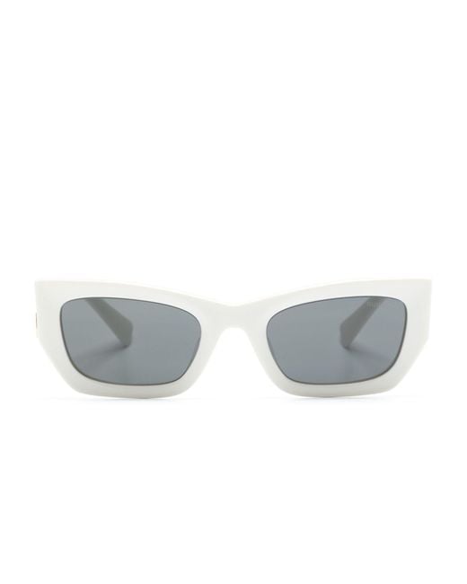 Miu Miu Gray Logo-plaque Arm Sunglasses