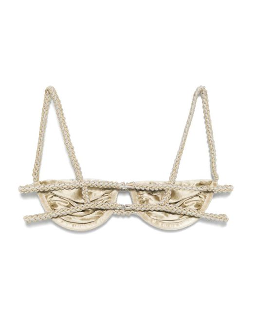 Isa Boulder White Double-Chain Bikini Top