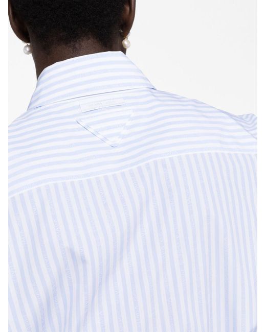 Prada White Striped Cotton-poplin Shirt