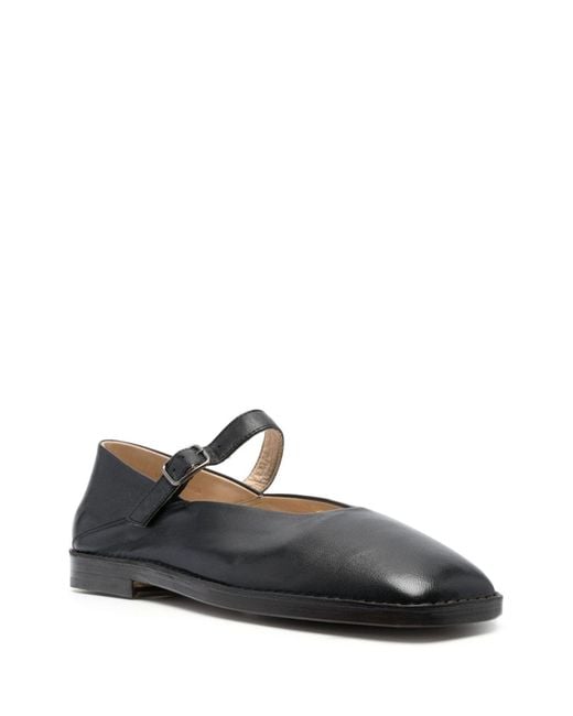 Lemaire Black Square-toe Leather Ballerina Shoes for men