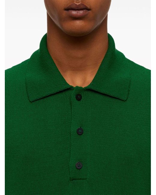 Ferragamo Green Knitted Polo Shirt for men