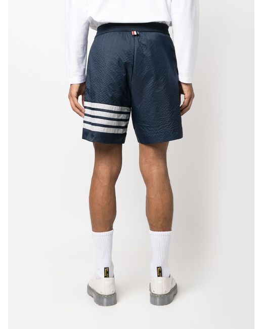 Thom Browne Blue 4-bar Stripe Track Shorts for men