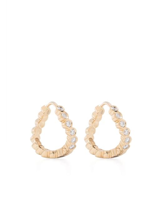 Sophie Bille Brahe Natural 18k Yellow Petite Courant Diamond Hoop Earrings - Women's - Diamond/18kt Recycled Yellow