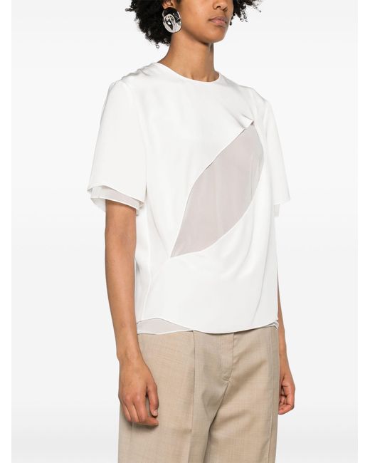 Peter Do White Layered Silk T-shirt - Women's - Silk