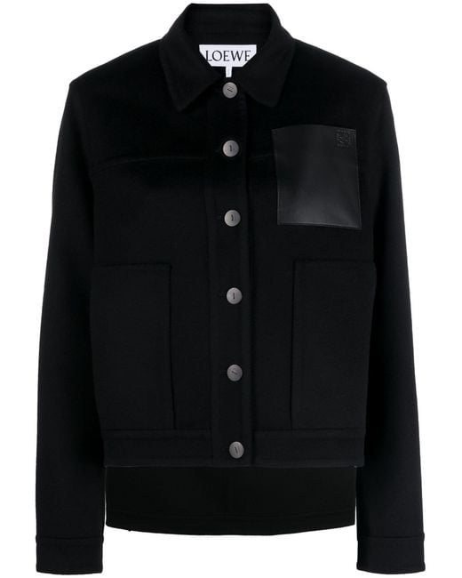 Loewe Black Anagram-debossed Shirt Jacket