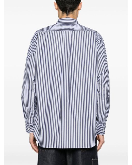 Comme des Garçons Blue And White Striped Cotton Shirt for men
