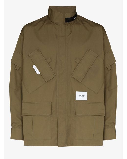 (w)taps Green Conceal Military Jacket for men