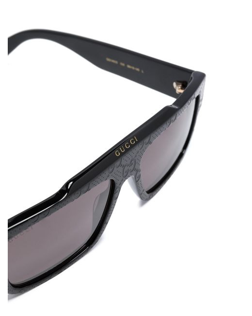 Gucci Gray Black gg Supreme Rectangle-frame Sunglasses - Unisex - Acetate