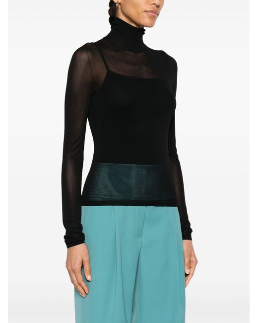 Max Mara Black Fine-knit High-neck Sweater - Women's - Polyester/viscose