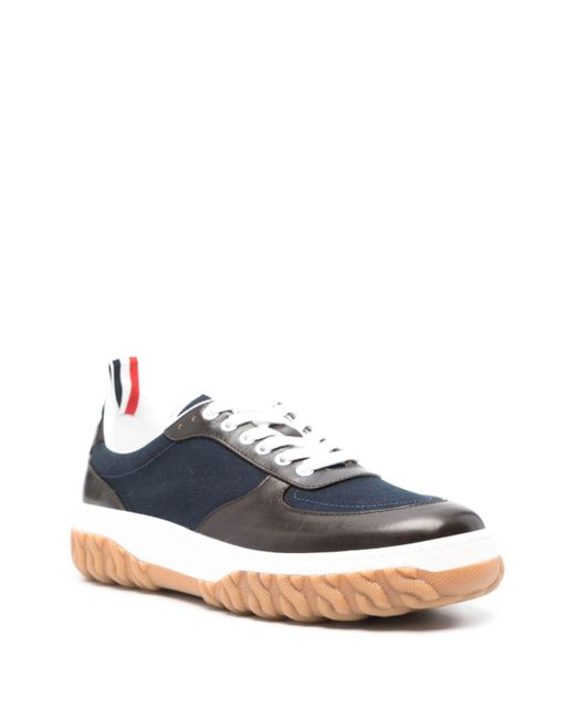 Thom Browne Blue Letterman Panelled Sneakers for men