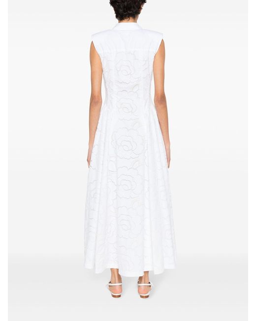 Huishan Zhang White Alain Broderie-anglaise Dress - Women's - Polyester/cotton