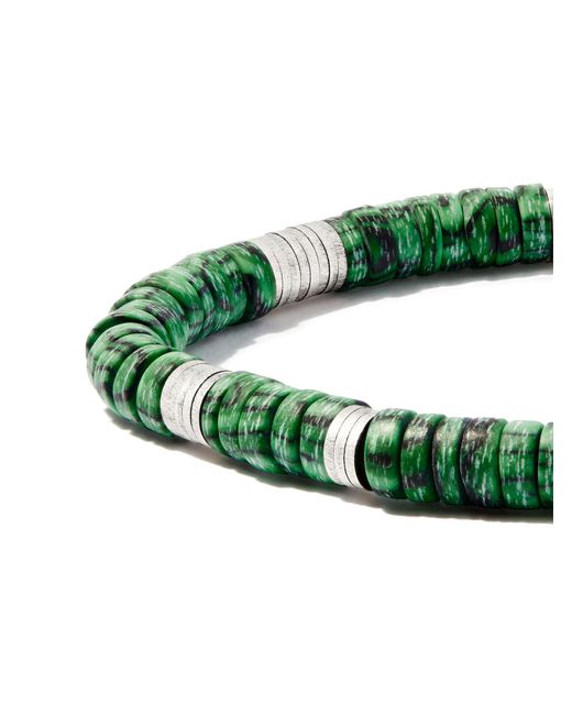 M. Cohen Green -tone Malachite Beaded Bracelet for men