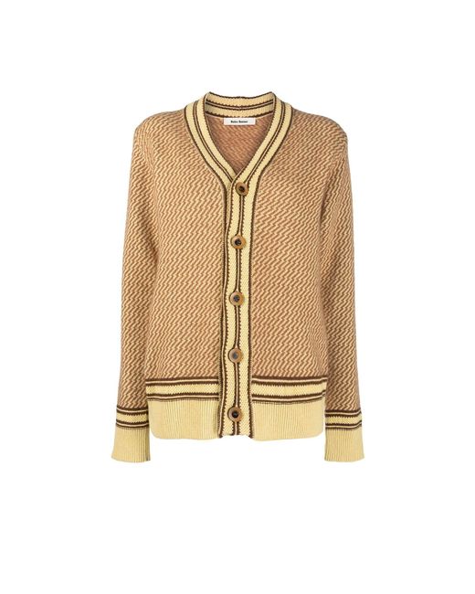 Wales Bonner Cashmere Yellow Clarinet Knitted Cardigan in Natural | Lyst