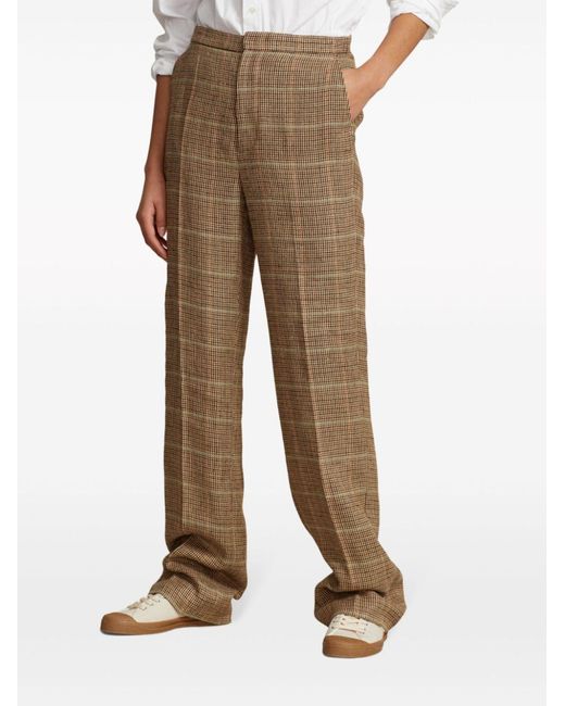 Polo Ralph Lauren Natural Plaid Straight-leg Trousers