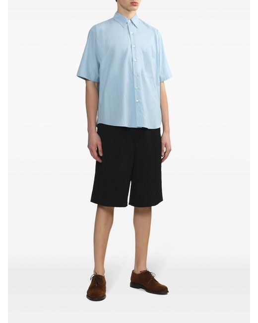 Auralee Blue Sax Short-sleeved Cotton Shirt - Men's - Cotton for men