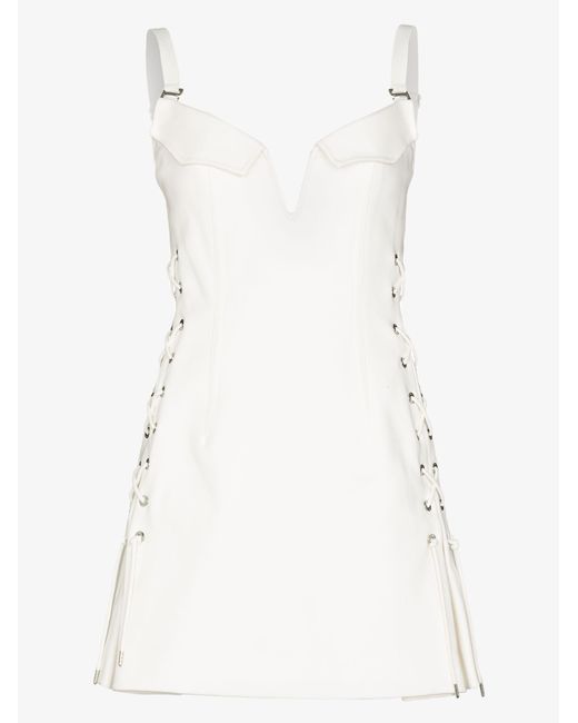 Dion Lee Lace-up Mini Dress in White | Lyst