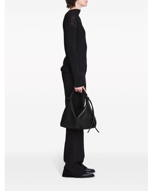Proenza Schouler Black Drawstring Medium Leather Shoulder Bag