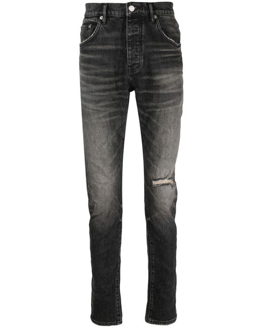 Purple Brand Gray P001 Low-rise Slim Jeans for men