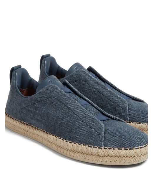 Zegna Blue Triple Stitchtm Sneakers for men