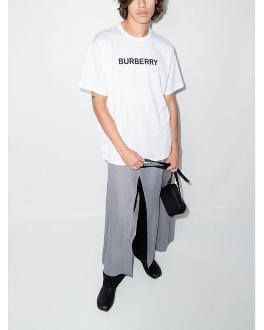 Burberry White Logo Print Cotton T-shirt - Men's - Cotton for men