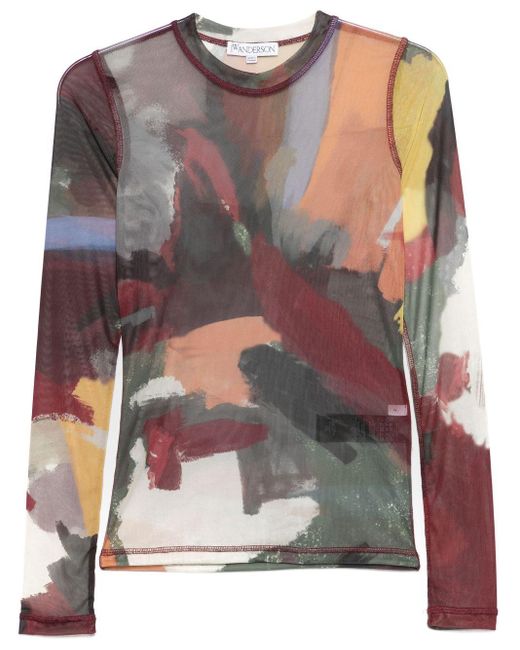 J.W. Anderson Gray Abstract-Print Top