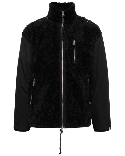 Adidas Black Faux-fur Panelled Jacket