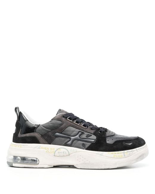 Premiata Black Drake Logo-patch Sneakers for men