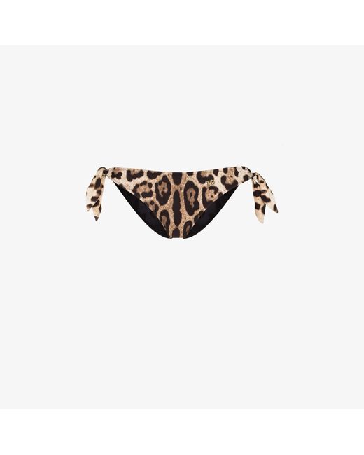 Dolce And Gabbana Leopard Print Bikini Bottoms Lyst