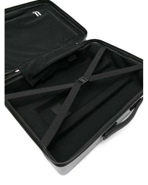 Ferragamo Black Gancini Embossed Leather Suitcase - Men's - Calfskin/plastic/polyester for men