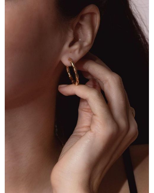 Anita Ko Metallic 18k Yellow Bamboo Hoop Earrings