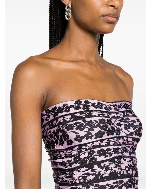 KNWLS Pink Skinn Blossom-print Mini Dress - Women's - Elastane/polyester